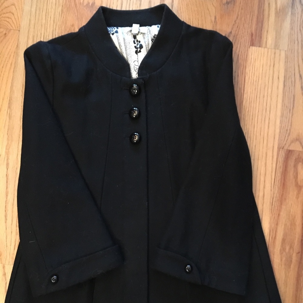 Shin Length Wool Dress Coat author 3/4 Sleeves